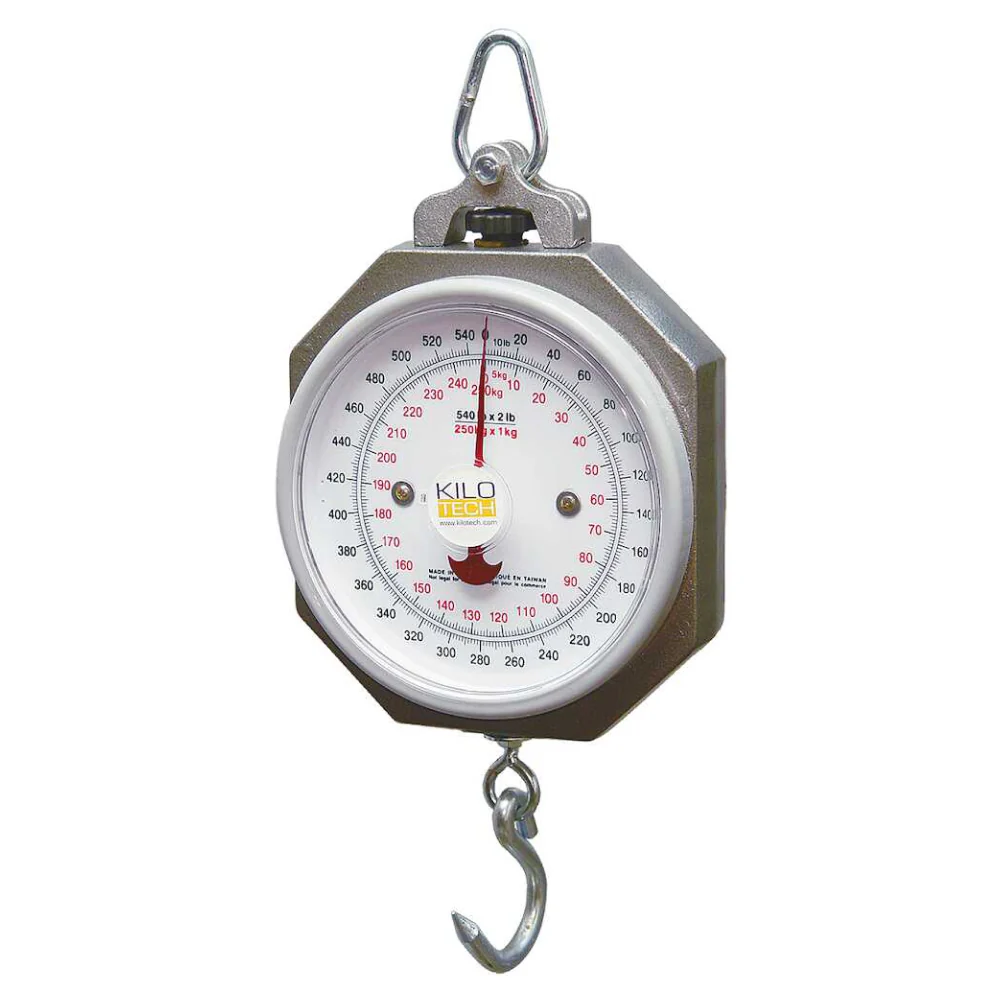 Kilotech 250 Lb / 120 kg Hanging Scale with Large J Hook - KHS-C3120