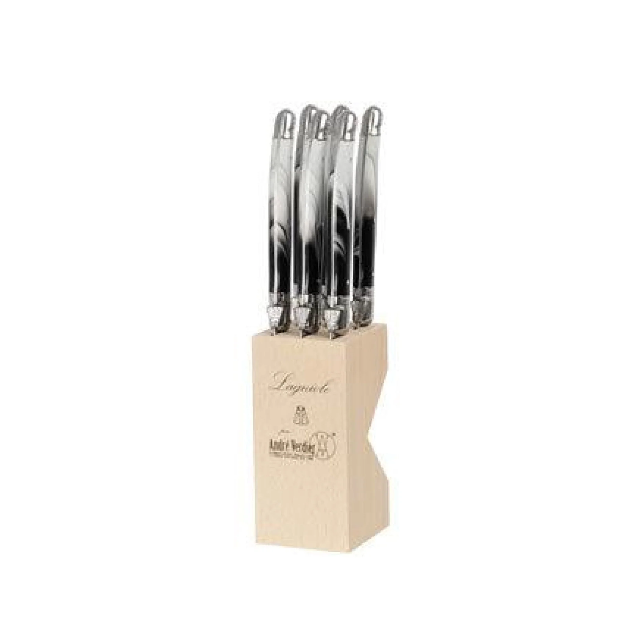 Laguiole By Andre Verdier Debutant 9" Steak Knife Set in Wood Block - 6/Set