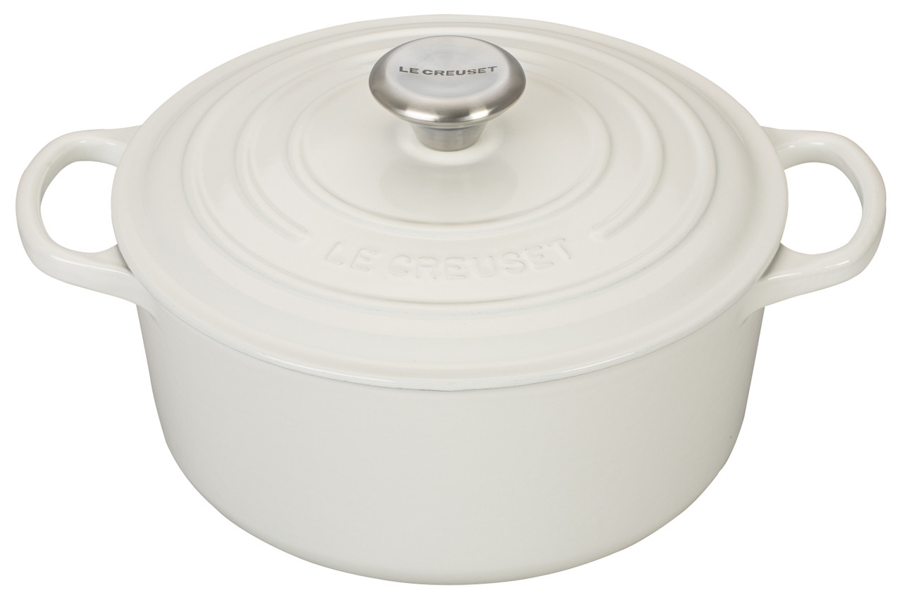 Le Creuset - 4.2 L (4.5 QT) White French Round Dutch Oven