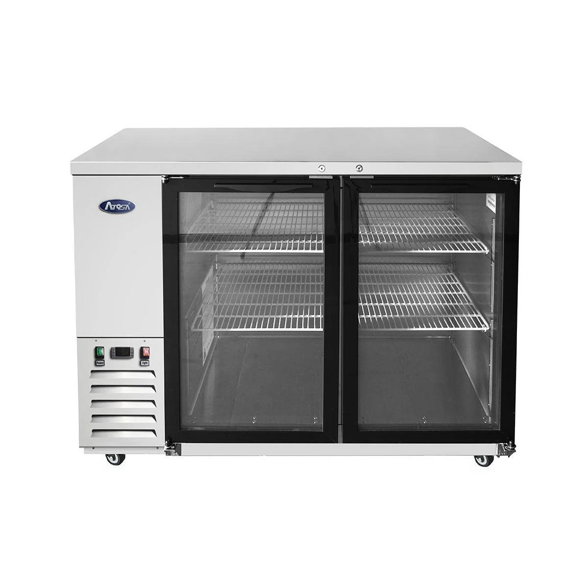 Atosa MBB48GGR 48" Glass 2-Door Back Bar Cooler - 12.9 Cu. Ft.