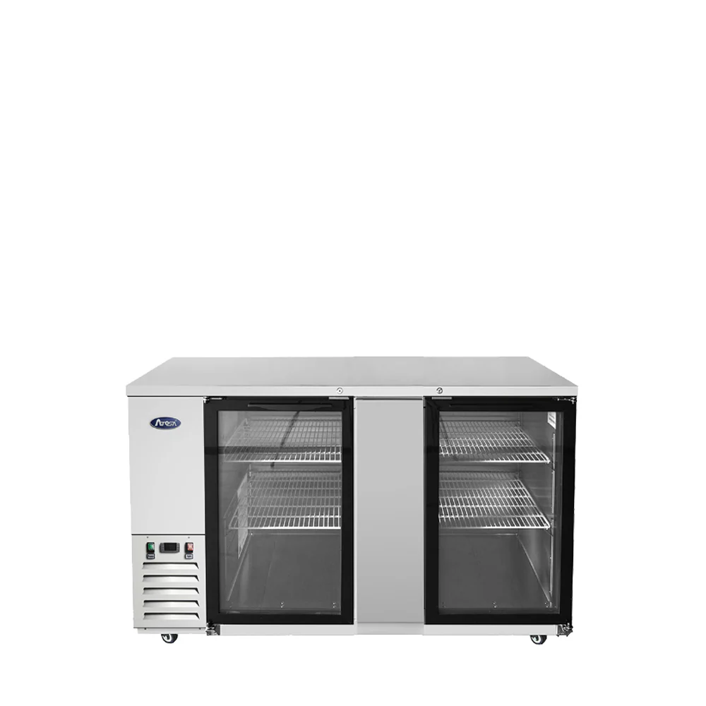 Atosa MBB69GGR 69″ Stainless Steel Double Glass Door Back Bar Cooler
