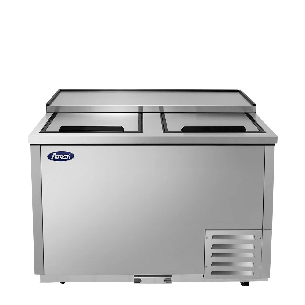 Atosa MBGF48GR Stainless Steel 2-Door Glass and Plate Chiller / Froster - 13.1 Cu.Ft.