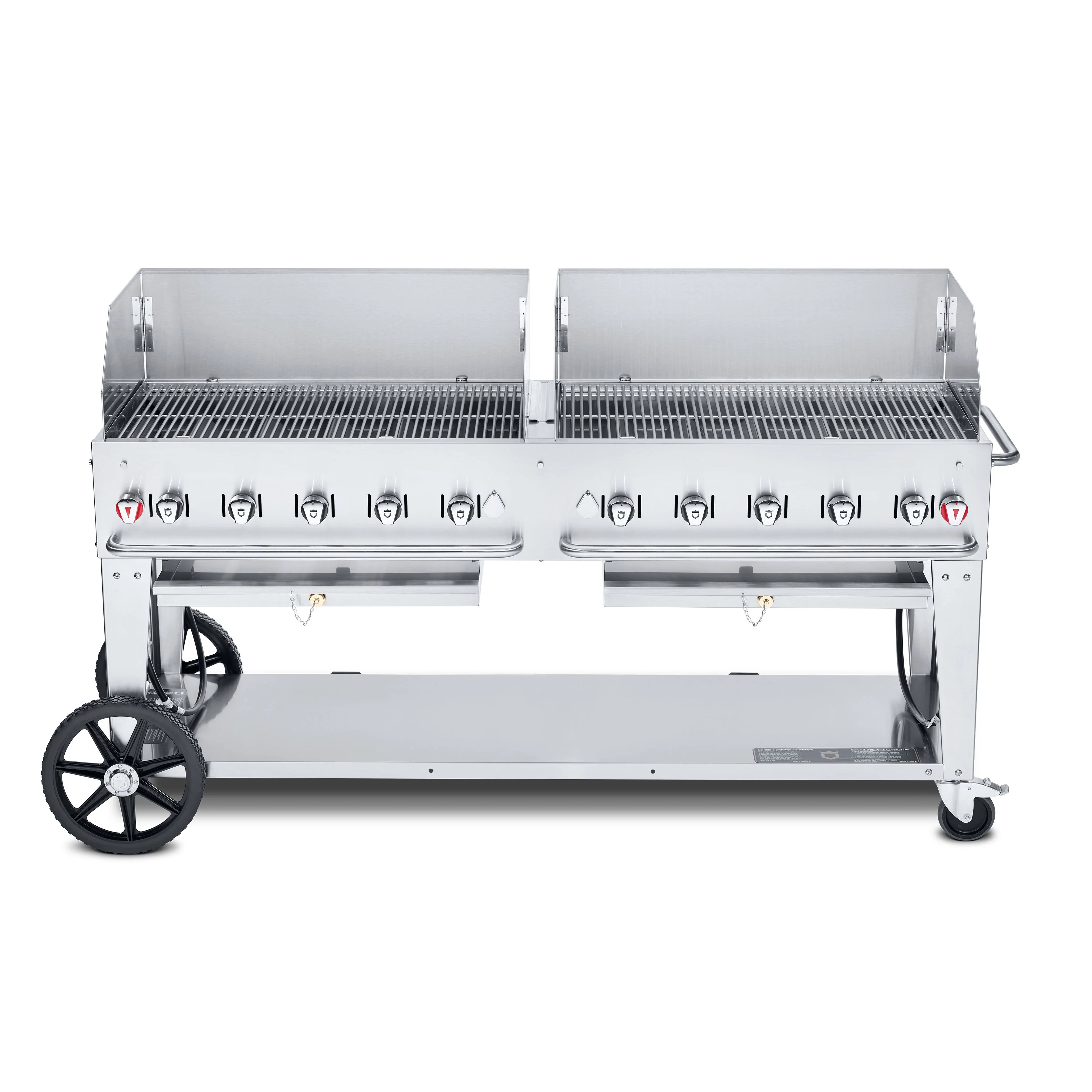 Crown Verity CV-MCB-72WGP-NG 72" Mobile BBQ Grill with Wind Guard Package - Natural Gas