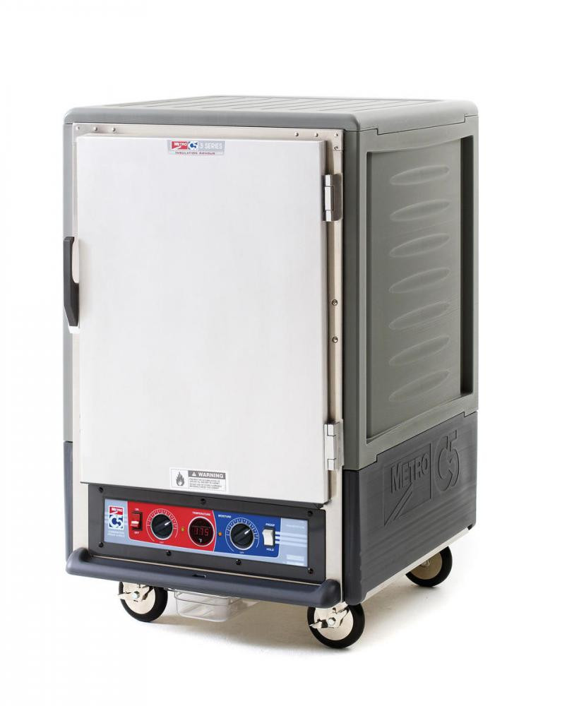 Metro - C5 3 Series Gray Insulated Low Wattage Half Size Heated Holding and Proofing Cabinet with Fixed Wire Slides and Solid Door - C535-CLFS-4-GY