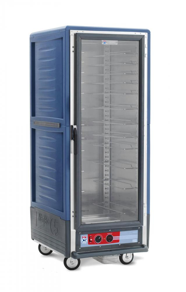 Metro - C5 3 Series Blue Insulated Low Wattage Full Size Hot Holding Cabinet with Universal Wire Slides and Clear Door - C539-HLFC-U-BU