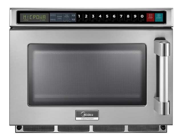 Midea - 0.6 Cu Ft Scan&Go Commercial Microwave Oven w/ Touch Control - 1217G1S