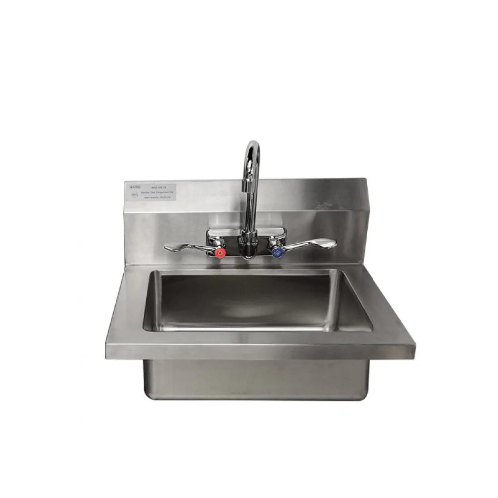 Atosa MRS-HS-18 18" Splash Mount Hand Sink with 4" Goose Neck Faucet - 14" × 10" × 5" Bowl