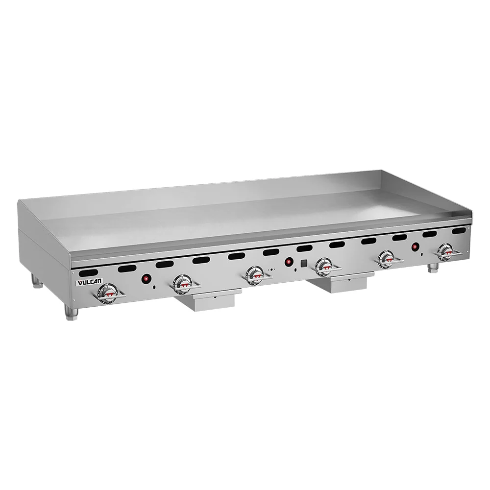 Vulcan MSA72 72" Natural Gas Griddle with Snap Action Thermostatic Control - 162,000 BTU