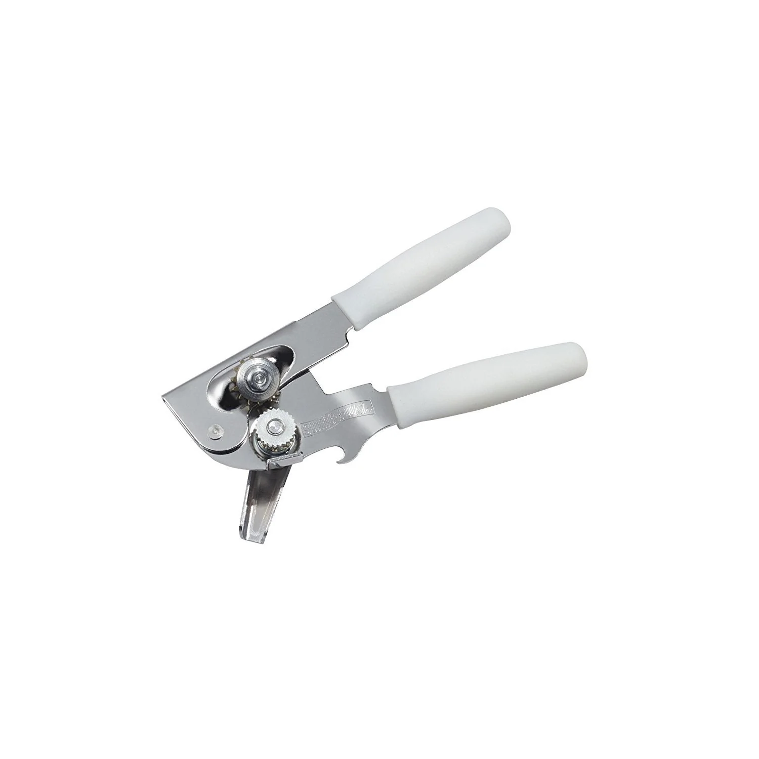 Swing-A-Way 407WH 8.5" Steel Portable Can Opener - White Handle