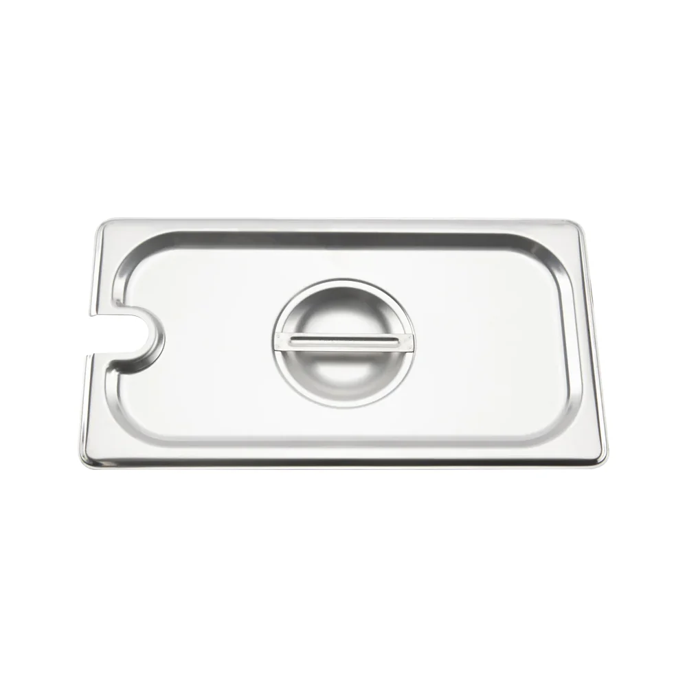 Browne Stainless Steel Notched Cover for 1/3 Size Steam Table Pan - 575549