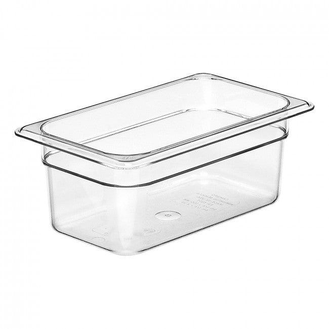 Cambro 44CW135 Camwear Clear 1/4 Size Food Pan - 4" Depth