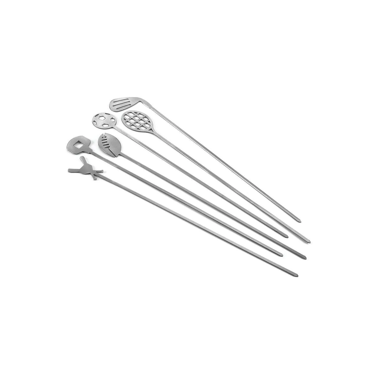 Outset QS81 6 Piece Stainless Steel Grill Skewer Set