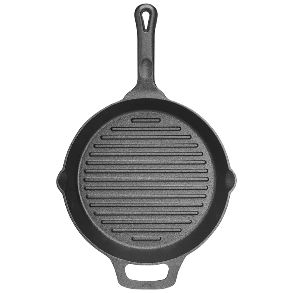 Winco CAGP-10R 10.25" Round FireIron Cast Iron Grill Pan