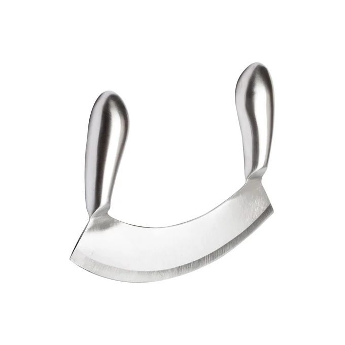Winco KCC-3 Stainless Steel Single Blade Mezzaluna Knife