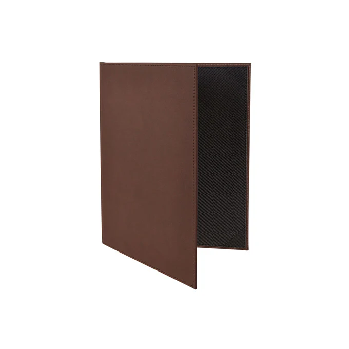 Winco LMD-814BN 8.5" x 14" Two-View Menu Cover - Brown