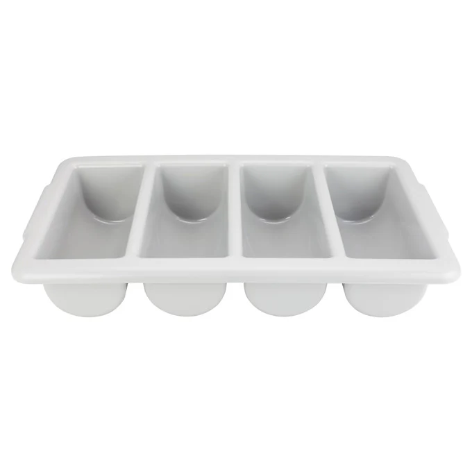 Winco PL-4B 4-Compartment Plastic Cutlery Bin