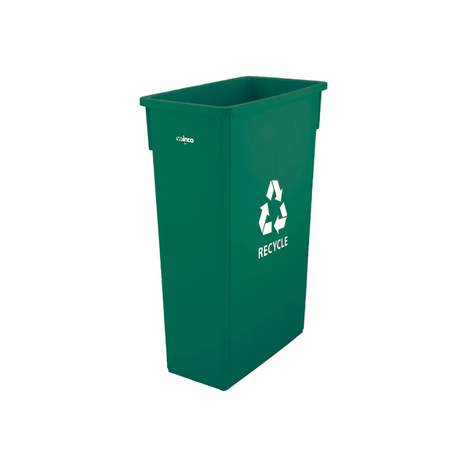 Winco PTC-23GR 23 Gallon Slender Trash Can - Green