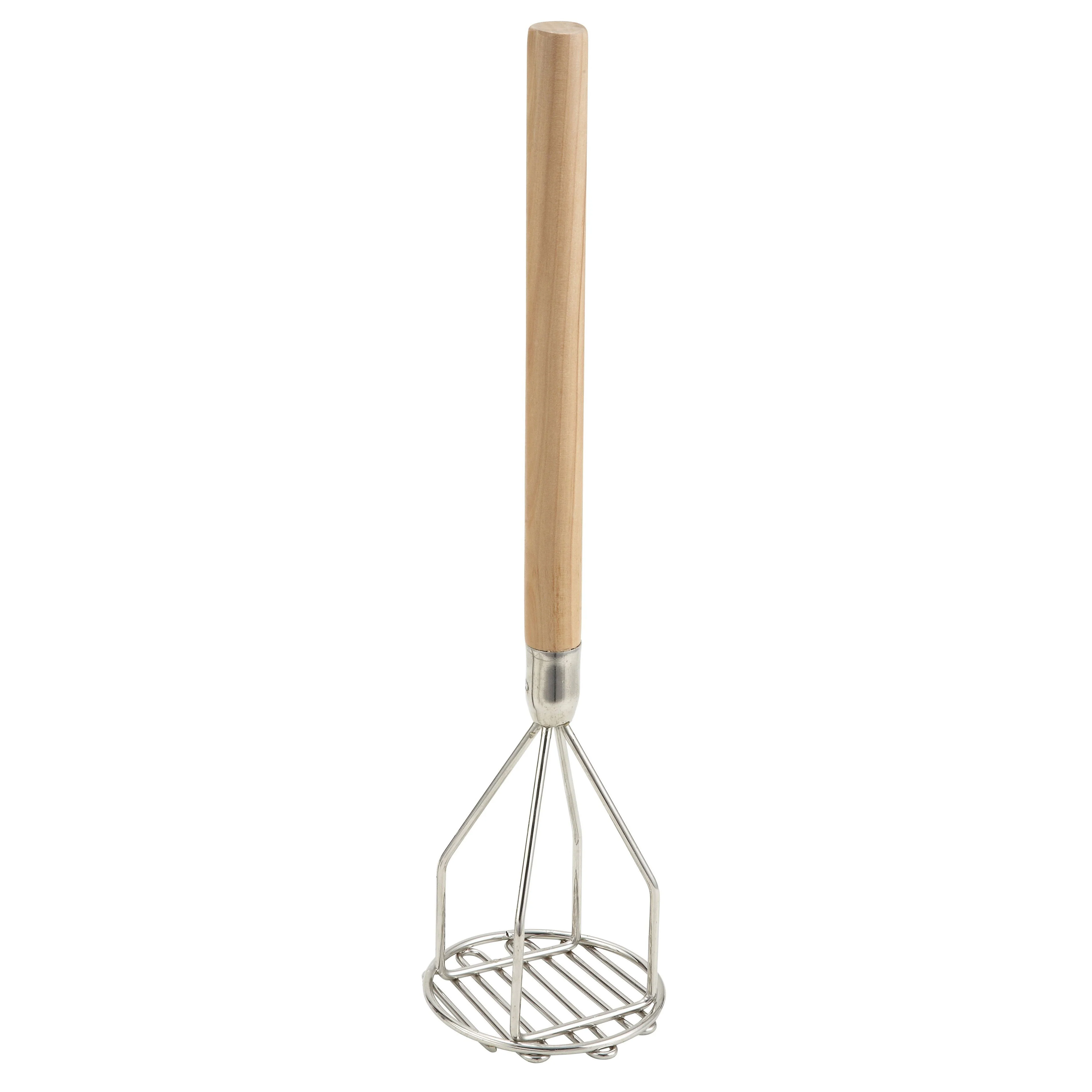 Winco 18" Round Potato Masher with Wooden Handle - PTM-18R