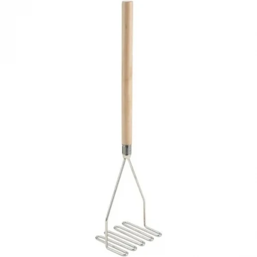Winco 24" Square Potato Masher With Wooden Handle - PTM-24S