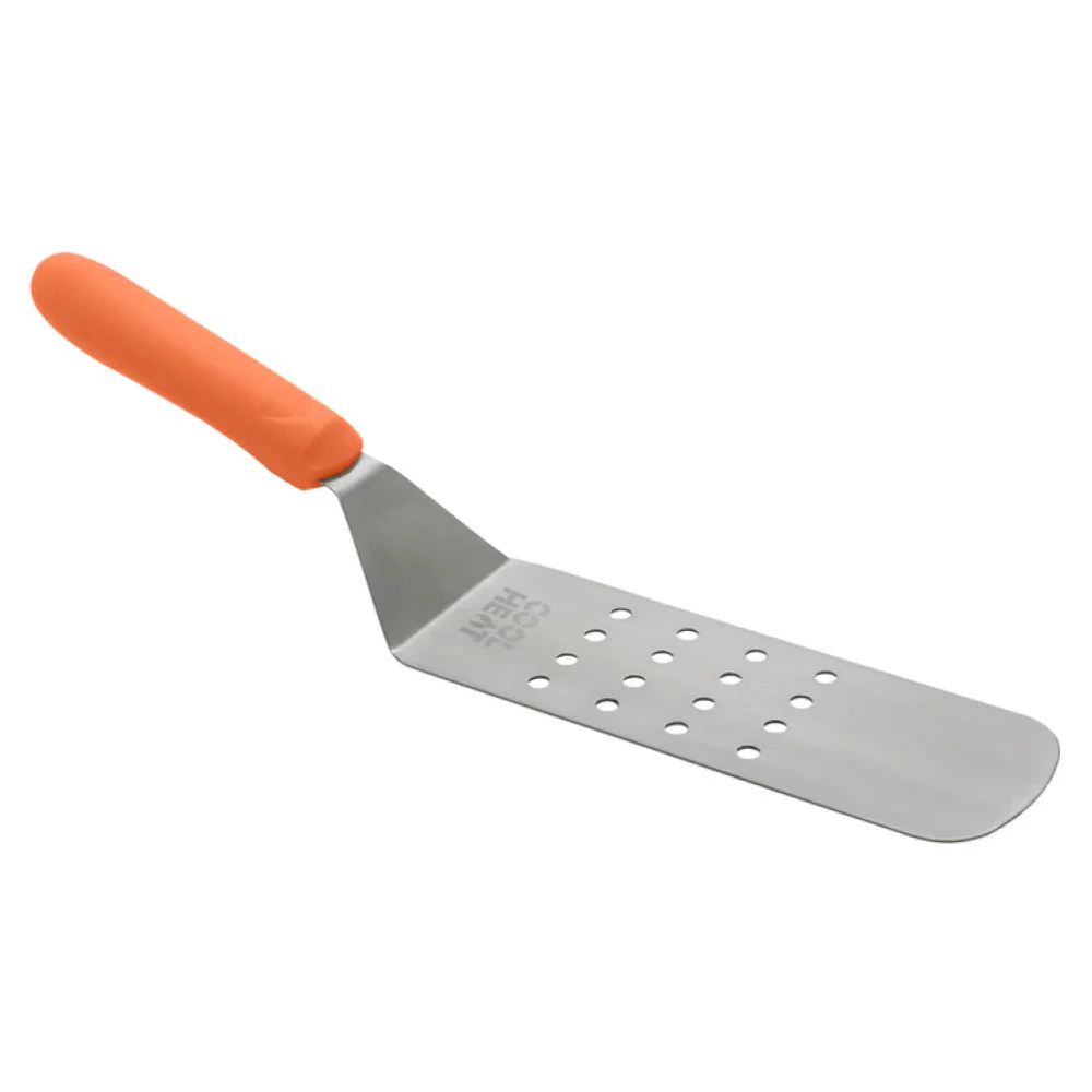 Winco TNH-91 8.25" x 2.8" Cool-Heat, High-Heat Perforated Flexible Turner with Nylon Handle