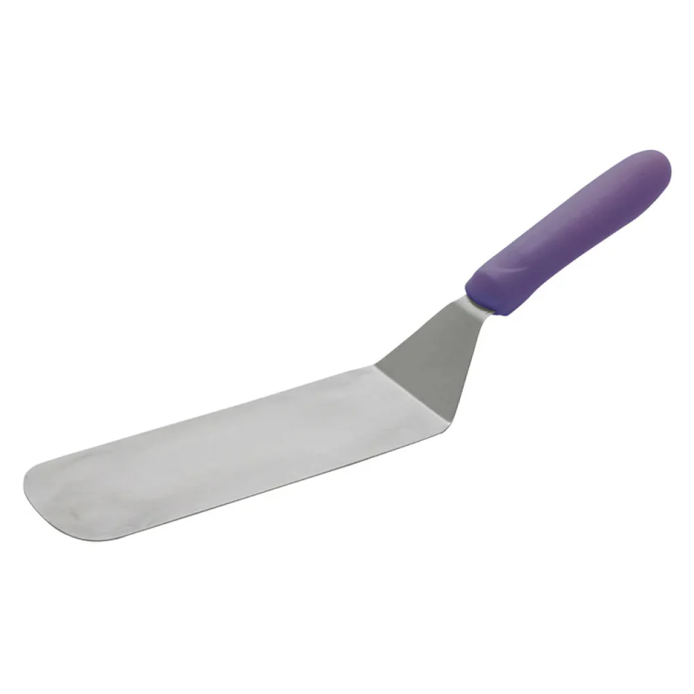 Winco TWP-90P 8.25" x 2.8" Allergen-Free Flexible Turner with Offset Polypropylene Handle
