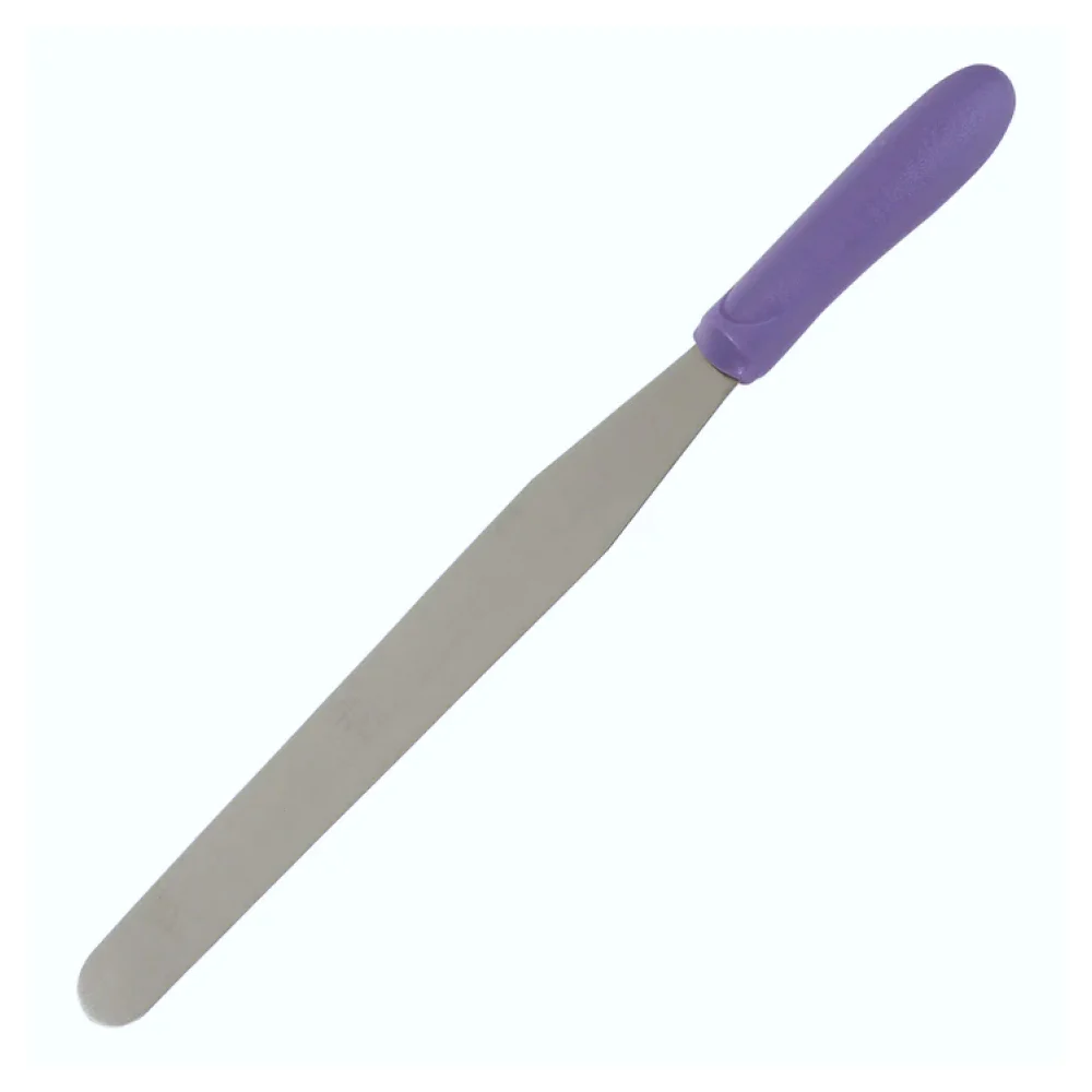 Winco TWPS-9P 10" Allergen-Free Bakery Spatula with Purple Polypropylene Handle