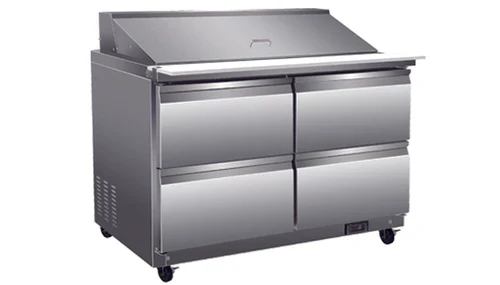 North-Air NA-S48M-4D Double Door 48" Refrigerated Mega Top Salad & Sandwich Prep Table With 4 Drawers