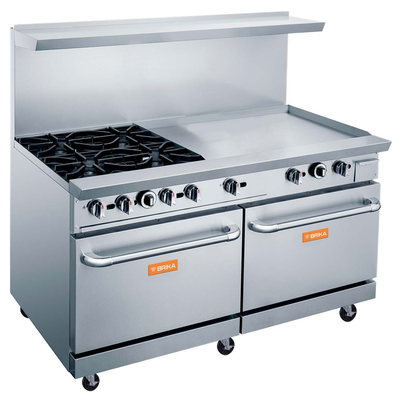 Brika - 60" Natural Gas Range w/ 4 Burners & 36" Griddle - BGR-4B-G36
