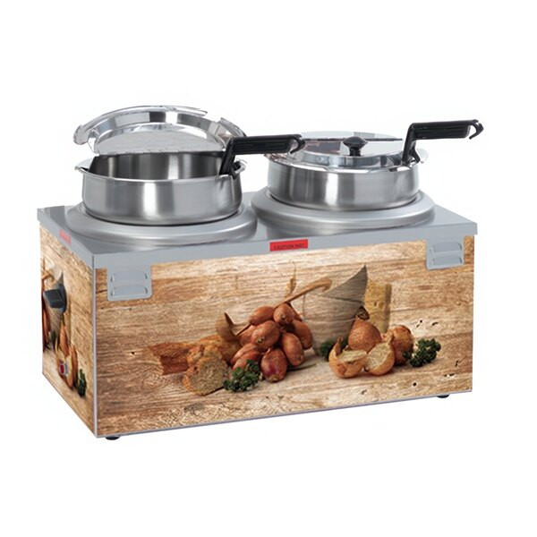 Nemco - 7 Qt Double Well Soup Merchandiser w/ 2 Thermostats - 6510A-2D7P