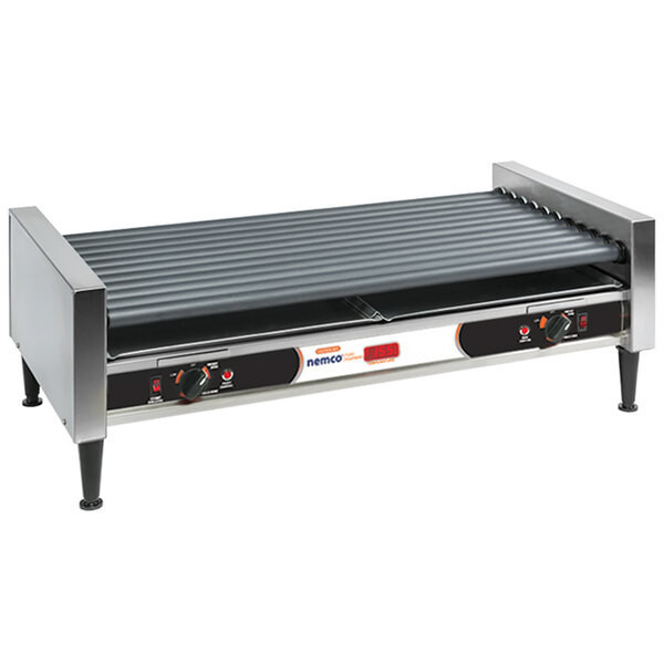 Nemco - 75 Hot Dog Slanted Roller Grill w/ Nonstick Coating & Digital Readout - 8075SXW-SLT-RC