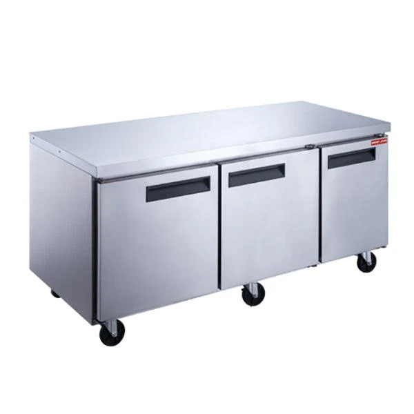 New Air NUR-072-SS 72" Solid 3-Door Undercounter Refrigerator