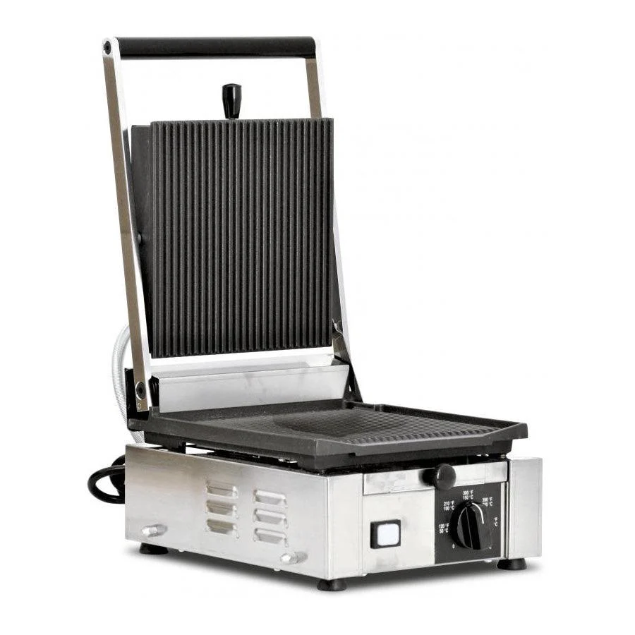 Trento 10" x 9" Ribbed Sandwich Grill 120V - 11375