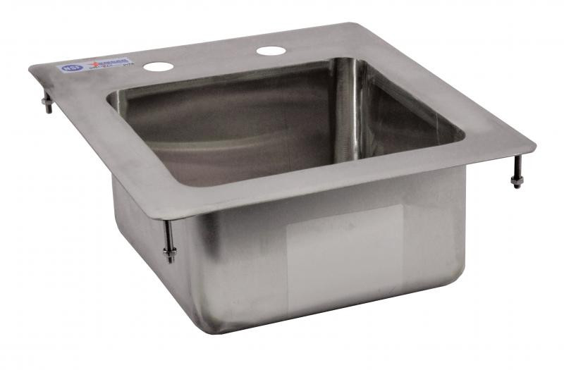 Omcan - 9" x 9" x 5" Stainless Steel Single Drop-In Sink w/ Flat Top - 39778
