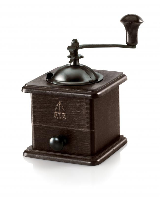 Omcan - Dark Beech Wood Manual Coffee Grinder - 43678