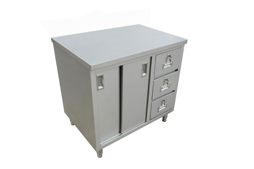 Omcan - 30" x 48" Stainless Steel Worktable w/ Cabinet & Drawers - 44195