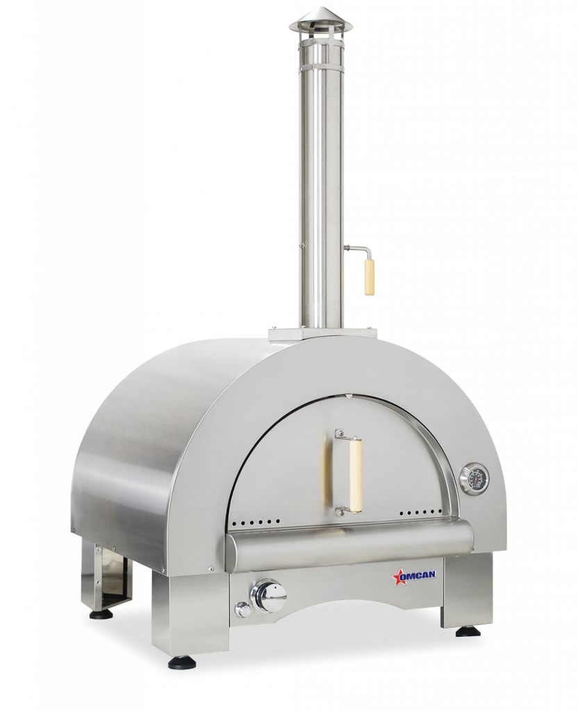 Omcan - 33" Stainless Steel Wood Burning & Propane Pizza Oven - 47875