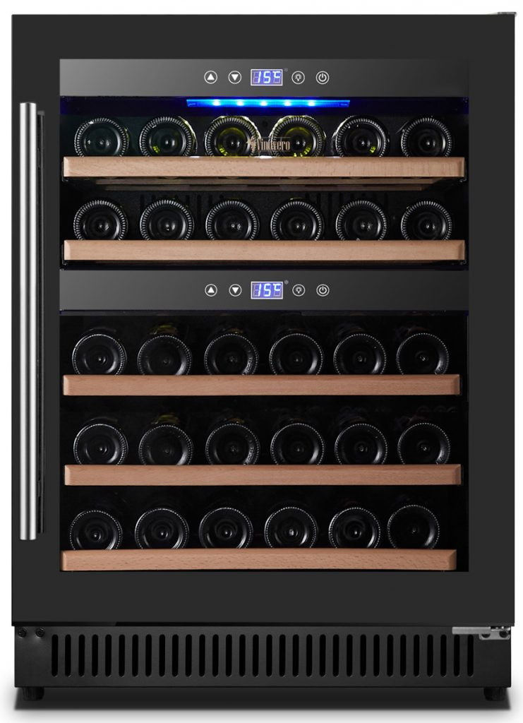Omcan - Vinovero 23" Dual Zone Wine Cooler w/ 40 Bottle Capacity & Black Door - 48260