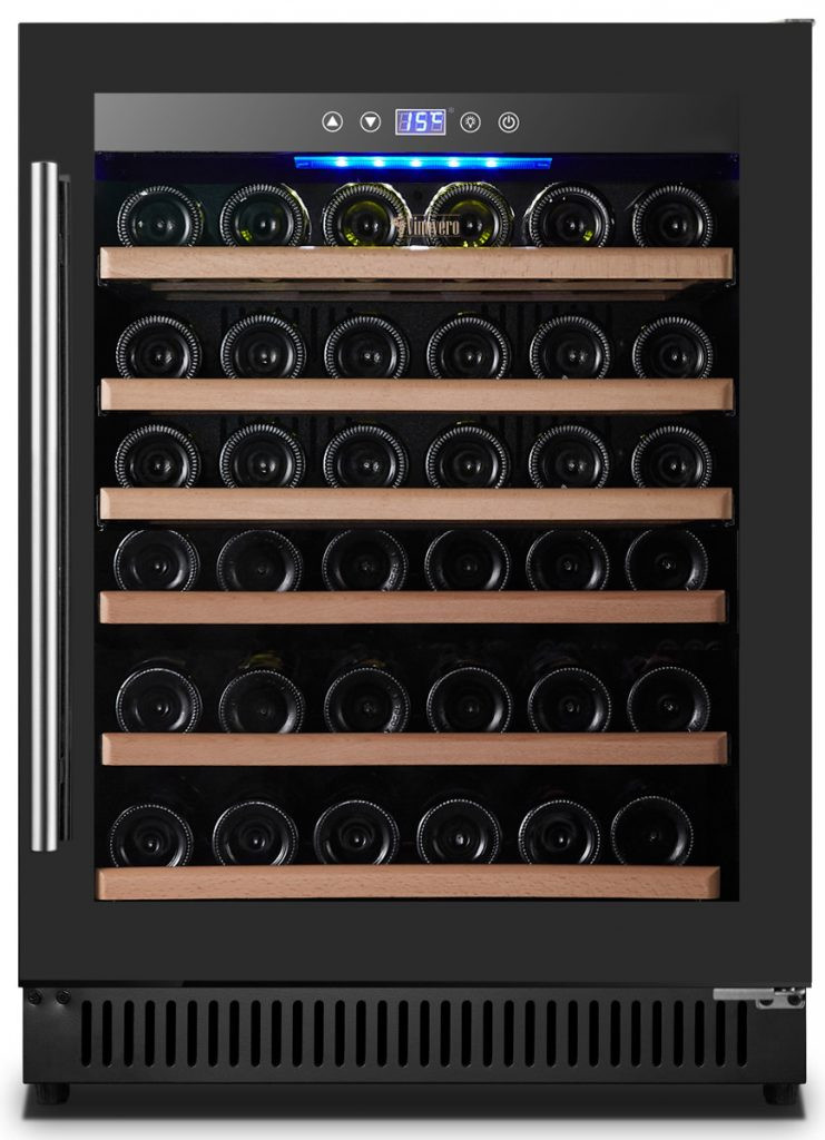 Omcan - Vinovero 23" Single Zone Wine Cooler w/ 51 Bottle Capacity & Black Door - 48261
