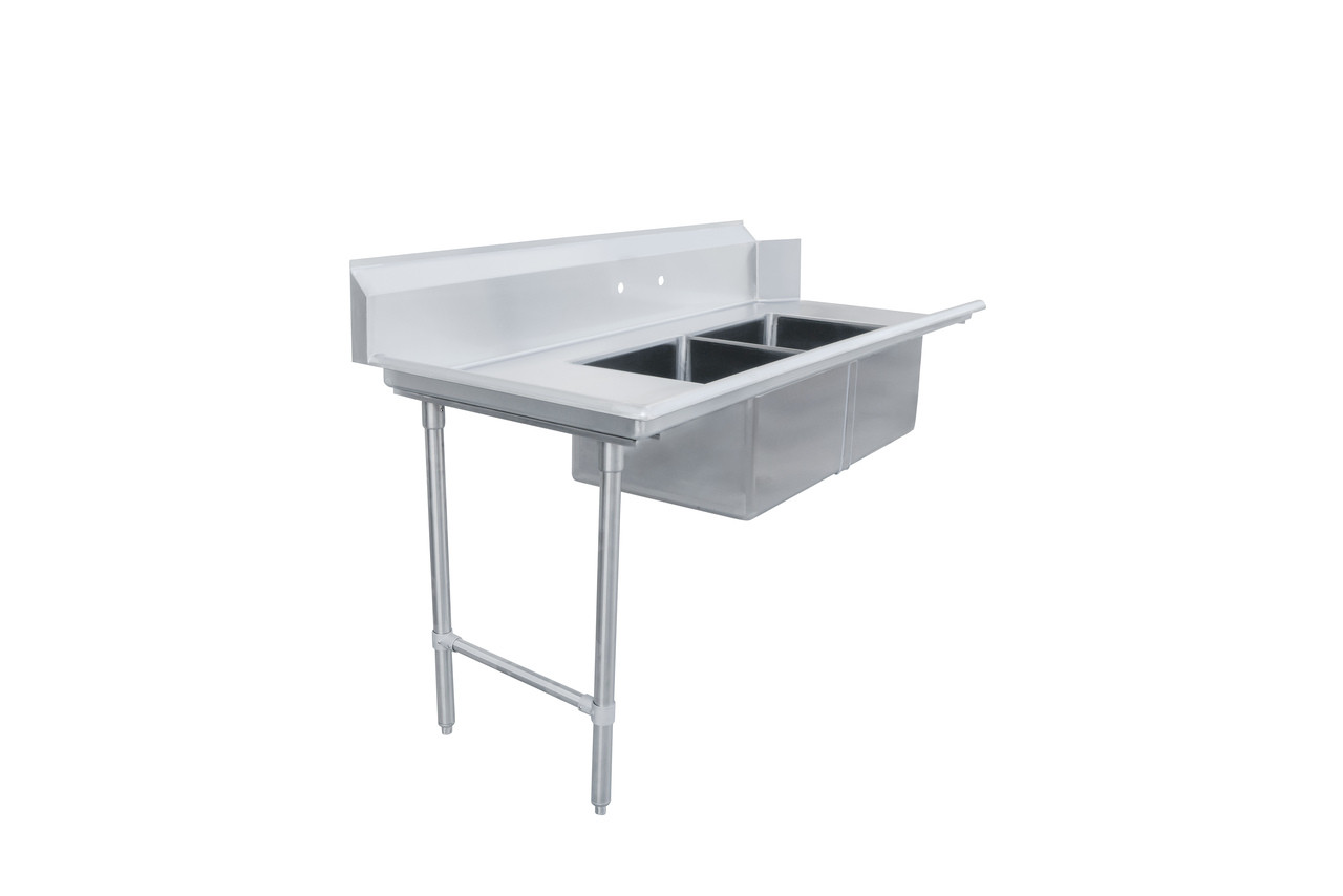 Omcan - 72" Left Side Soiled Dish Table w/ 2 Sinks - 48485