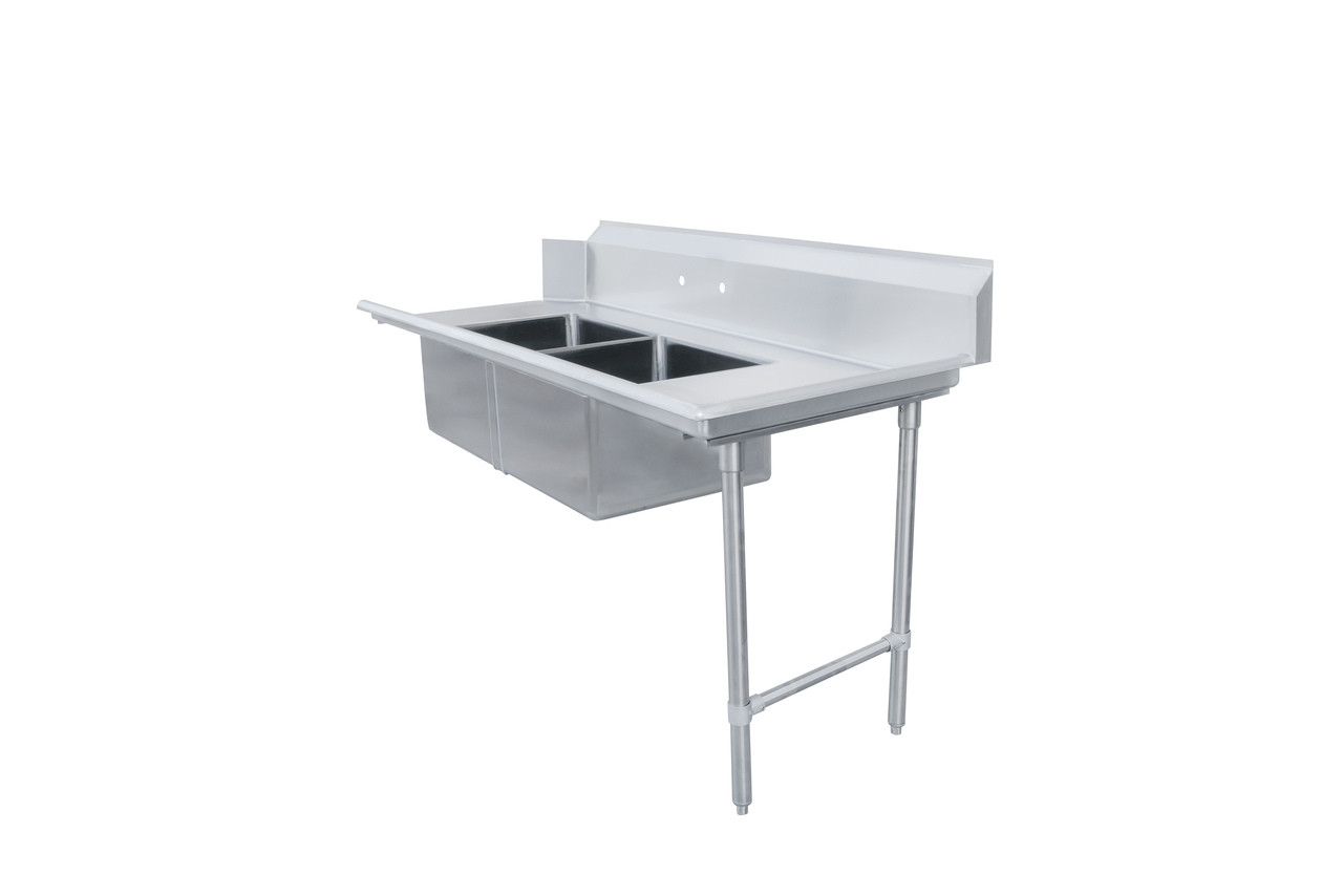 Omcan - 72" Right Side Soiled Dish Table w/ 2 Sinks - 48486