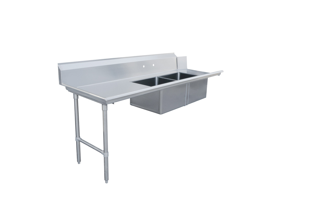 Omcan - 84" Left Side Soiled Dish Table w/ 2 Sinks - 48487