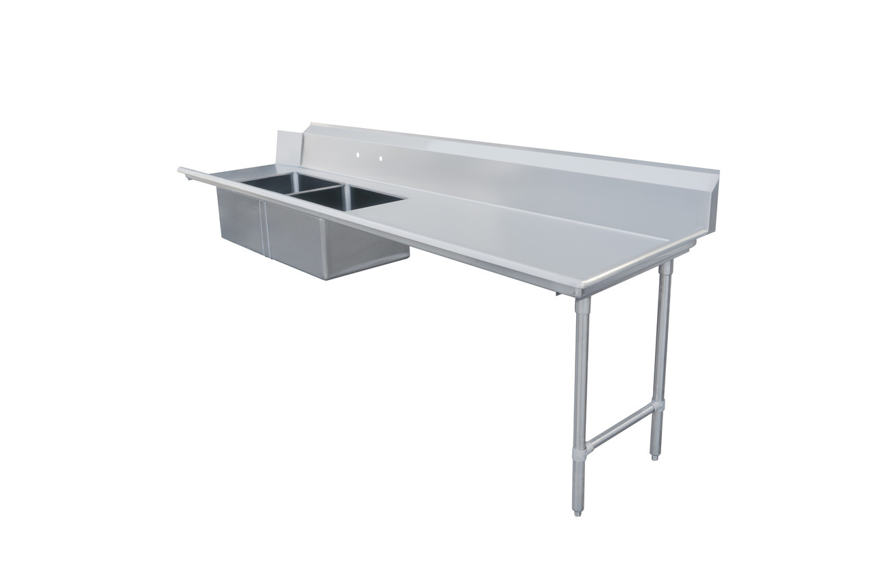 Omcan - 96" Right Side Soiled Dish Table w/ 2 Sinks - 48490