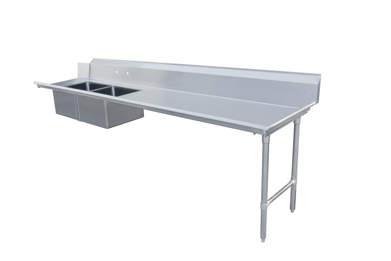 Omcan - 120" Right Side Soiled Dish Table w/ 2 Sinks - 48494