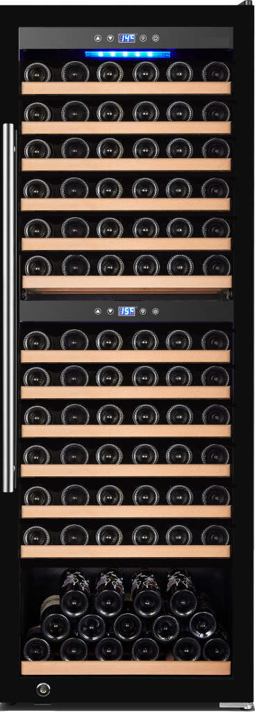 Omcan - Vinovero 25" Dual Zone Wine Cooler w/ 126 Bottle Capacity & Black Door - 48525