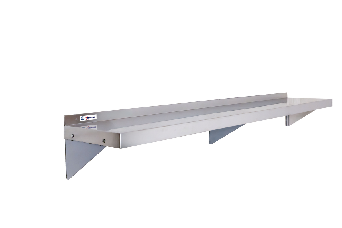 Omcan - 12" x 84" Stainless Steel Wall Shelf - 48574