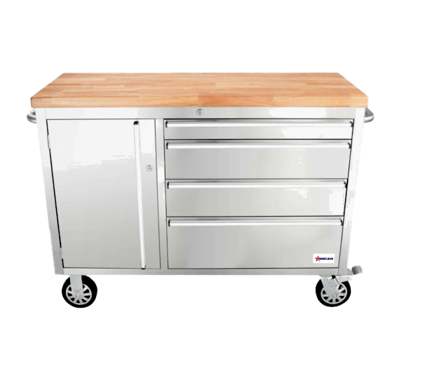 Omcan - 48" Mobile Working Bench w/ 4 Drawers & 1 Door - 48592