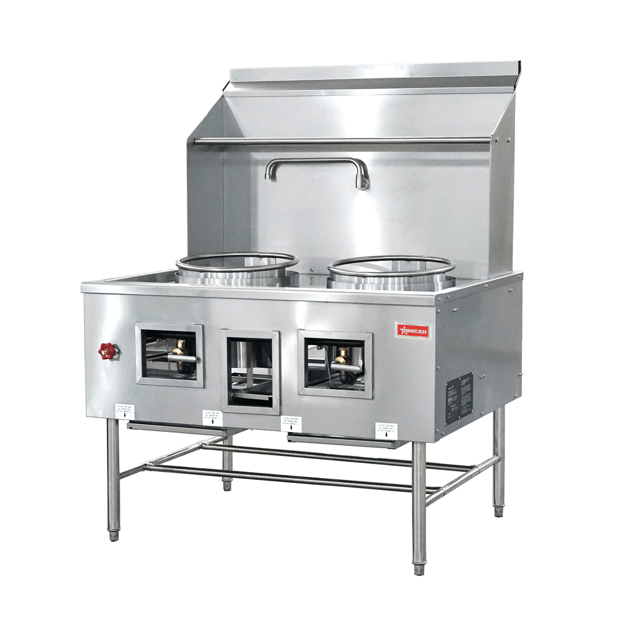 Omcan - Natural Gas Wok Range w/ Two 16" Rings - 48671