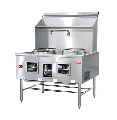 Omcan - Natural Gas Wok Range w/ Two 16" Rings - 48671 Omcan - Natural Gas Wok Range w/ Two 16" Rings - 48671 - Image 2