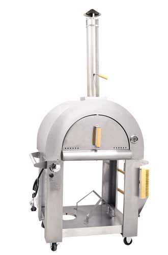 Omcan - Stainless Steel Wood Burning & Propane Pizza Oven - 49113
