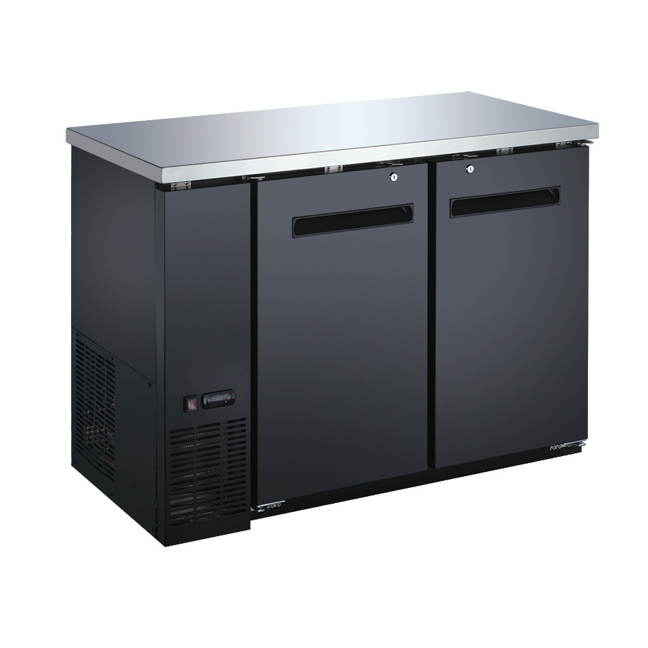 Omcan - 49" Solid 2-Door Bottle Cooler With 11.8 Cu. Ft. Capacity - 50057